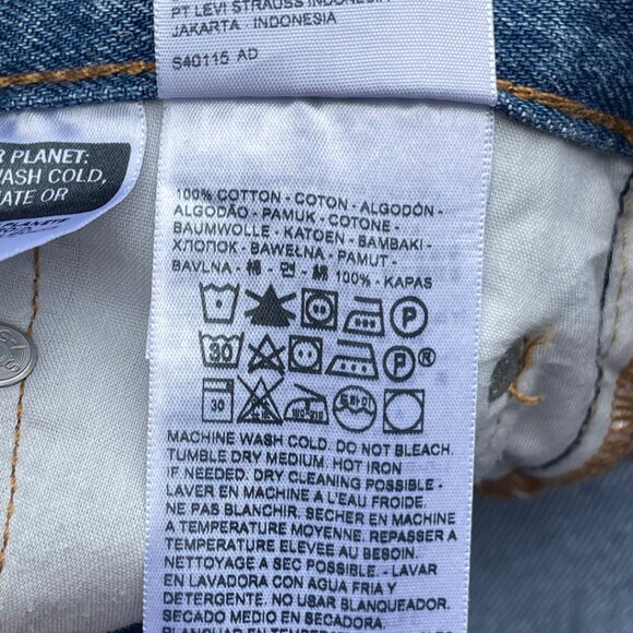 Levis 501 Patchwork Button Fly Jean Shorts Womens Size 28 Blue Western Cowgirl - Picture 10 of 14